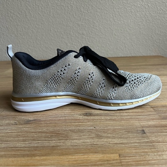 APL Techloom Pro Sneakers Size 9.5 Gold Silver Metallic Lace Up Running Shoes - Picture 5 of 13